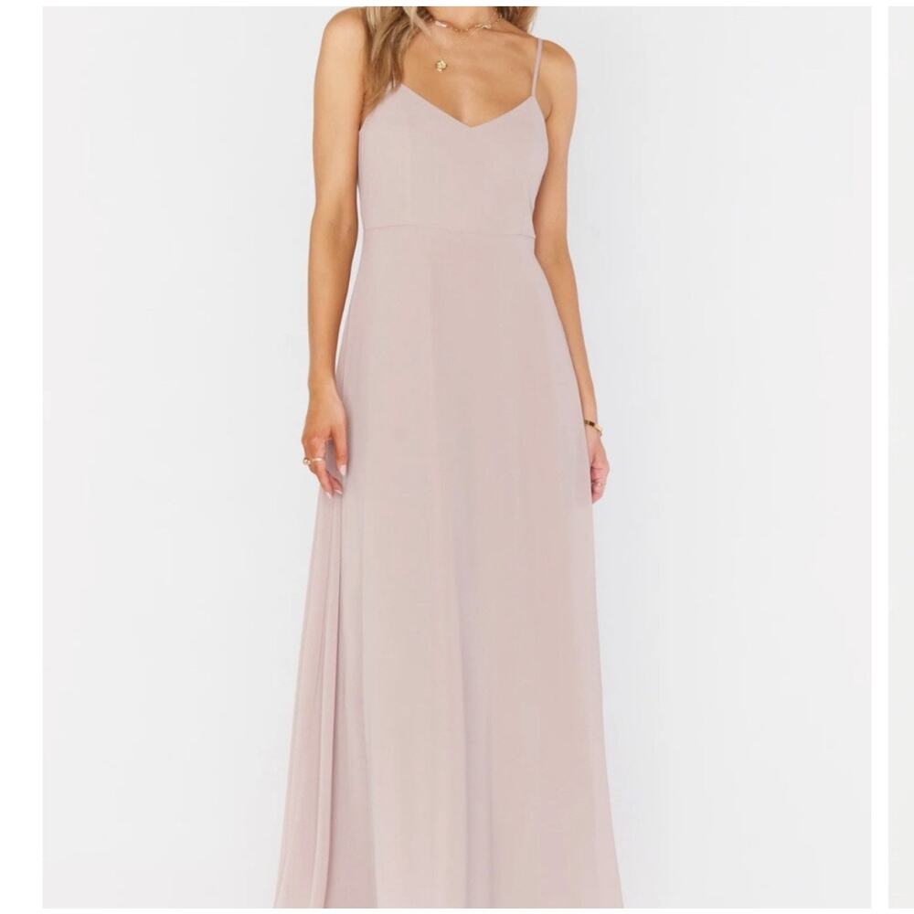 NWT Faith Maxi Dress Soft Beige Chiffon Medium